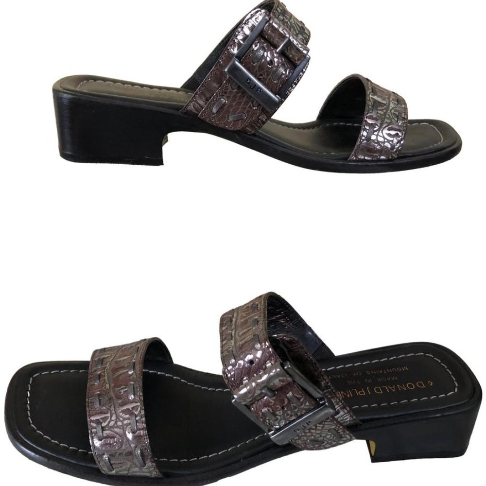 Donald J. Pliner Black and Silver Sandals